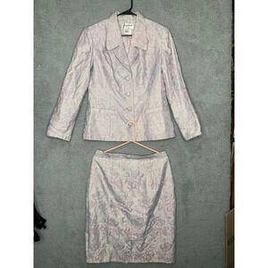 Vintage Jovani womens skirt suit set 14 beaded pink girly business professional